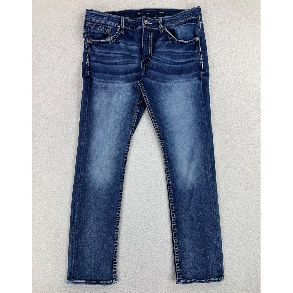 BKE Mason Jeans Mens 36x32 Blue Regular Straight Stretch Denim Med Wash Pants